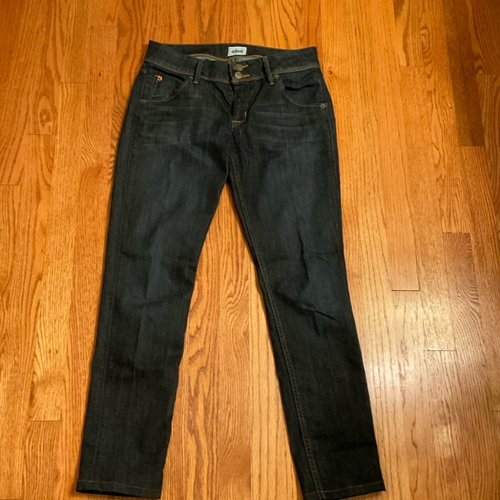 Hudson Jeans, Dark Wash, 5-Pockets, Pointed Flap & Button on Back 2, Size 28